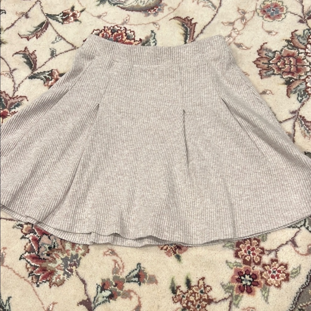 Girls Zara Ribbed and Pleated Tan Skirt Size 9